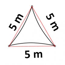 Triangulärt 5x5x5 Solsegel 